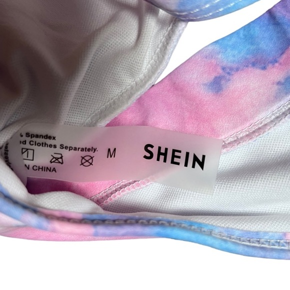Shein tie dye‎ racer bikini top only sz M - Picture 3 of 4